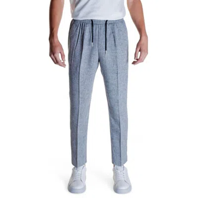Antony Morato Black Linen Pant In Blue