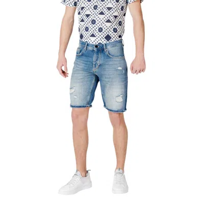 Antony Morato Blue Cotton Bermuda Shorts In Multi