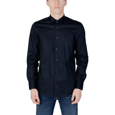 Antony Morato Blue Cotton Shirt In Black