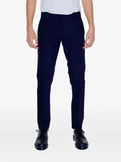 ANTONY MORATO BLUE POLYESTER CHINO TROUSERS