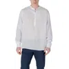 Antony Morato Band-collar Button-placket T-shirt In White