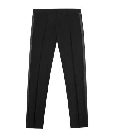 Antony Morato 'nina' Slim Fit Trousers In Stretch Viscose Blend With Satin Details In Black