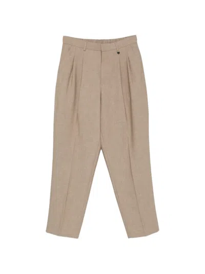 Antony Morato Pleated Straight-leg Trousers In Neutral