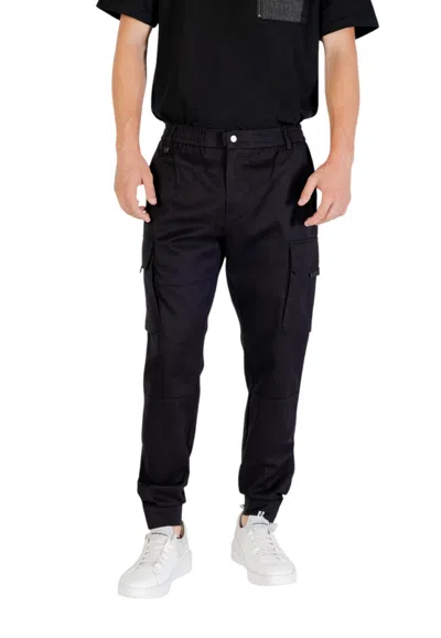 Antony Morato Regular Fit 'elton' Cargo Style Trousers In Cotton Blend In Black