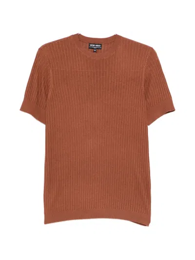 Antony Morato Ribbed T-shirt In Brown