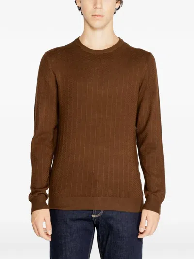 Antony Morato Ribbed-knit Sweater In Brown