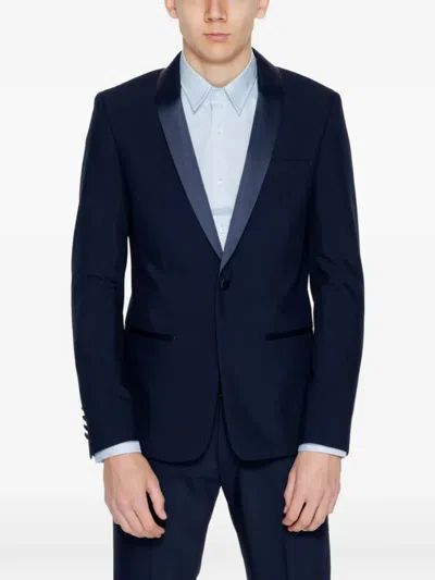 Antony Morato Slim-fit Shawl-lapel Suit In Blue