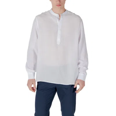 Antony Morato Band-collar Button-placket T-shirt In White
