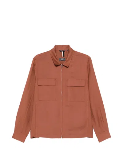 Antony Morato Zip-up Chest-pocket Jacket In Brown