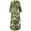 Antra Designs Women's Green The Mielikki Cotton Kaftan In Green