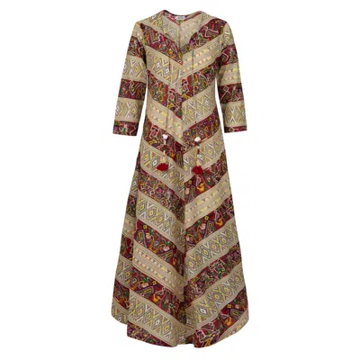 Antra Designs Women's Peruvian Inspired Kaftan In Brown