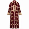 Antra Designs Women's Red Suki Claret Silk Velvet Coat In Red