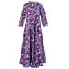 Antra Designs Women's The Iris Cotton Kaftan In Purple