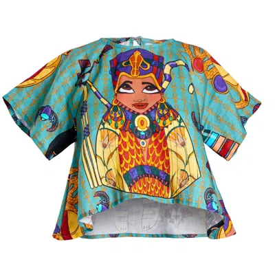 A.nty Story Blue / Green Lady Zuri - Quarter Length Top In Multi