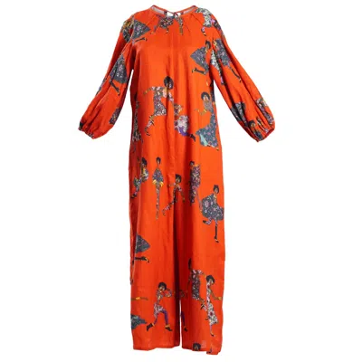 A.nty Story Red Lady Anele - Puffy Sleeves Jumpsuit