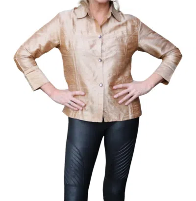 Anu By Natural Dreams Silk Blouse In Champagne In White