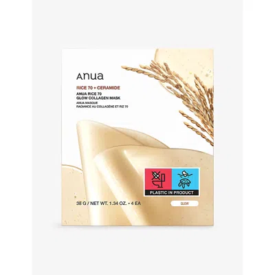 Anua Rice 70 Glow Collagen Pack Of Four Sheet Masks