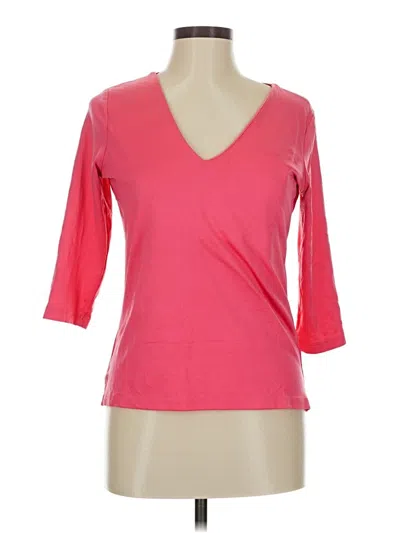 Pre-owned A'nue Ligne 3/4 Sleeve T-shirt In Pink