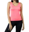 A'nue Miami High Scoop Tank Top In Coral In Pink