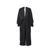 Anuk Women's Batwing Sleeve Low Rise Jumpsuit - Black Jacquard In Black