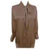 Anuk Women's Brown Bow Tie Blouse - Chocolate In Brown