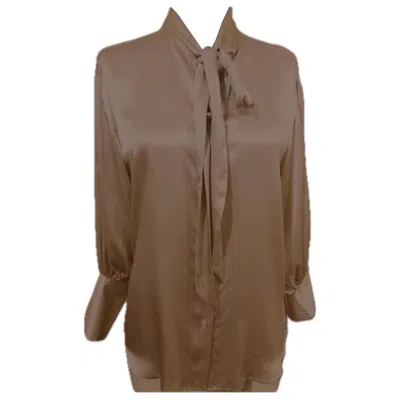 Anuk Women's Brown Bow Tie Blouse - Chocolate