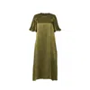 Anuk Women's Green Cowl Back Midi Dress - Olive In Green