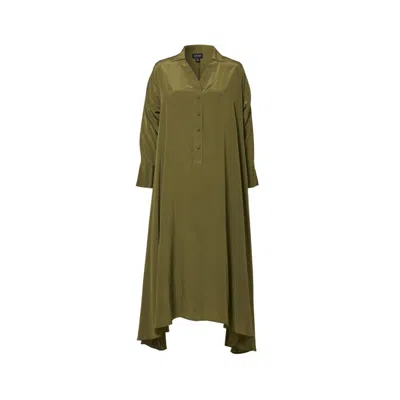 Anuk Women's Green Three Sixty Long Sleeve Kaftan Dress - Olive
