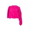 Anuk Women's Pink / Purple Asymmetric Scarf Blouse - Fuchsia In Pink/purple