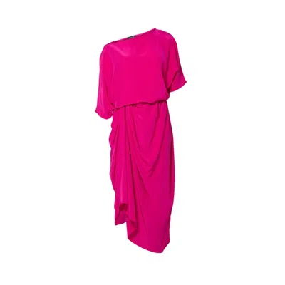 Anuk Women's Pink / Purple Off Shoulder Knotted Dress - Fuchsia In Pink/purple