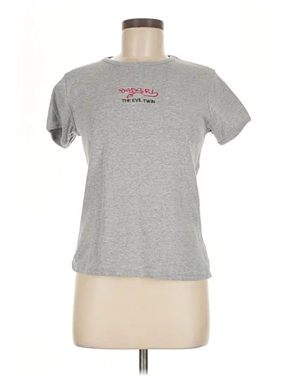 Pre-owned Anvil Short Sleeve Top Gray Crew Neck Tops