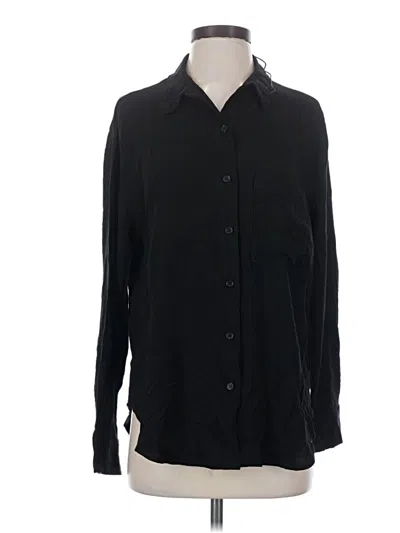 Anwnd Long Sleeve Button Down Shirt In Black