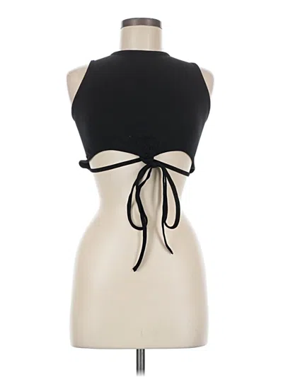 Pre-owned Anwnd Sleeveless Top Black Halter Neckline Tops