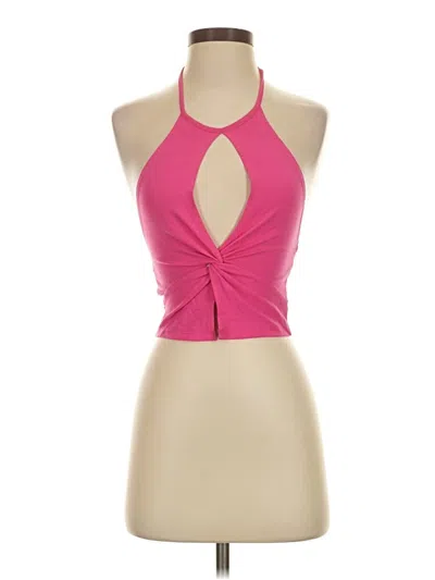Pre-owned Anwnd Tank Top Pink Halter Neckline Tops