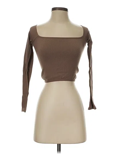 Pre-owned Anwnd Tube Top Brown Strapless Neckline Tops