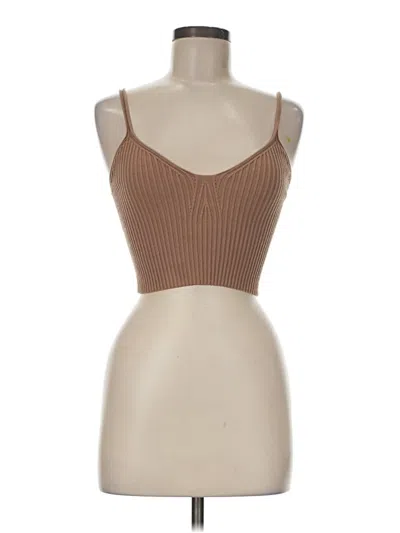 Pre-owned Anwnd Tube Top Brown Strapless Neckline Tops