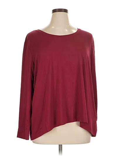 Pre-owned Any Body Long Sleeve Top Burgundy Boatneck Tops