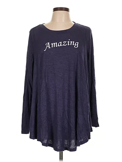 Pre-owned Any Body Long Sleeve T-shirt In Blue