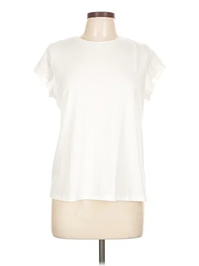 Pre-owned Any Body Short Sleeve Top Ivory Crew Neck Tops In White