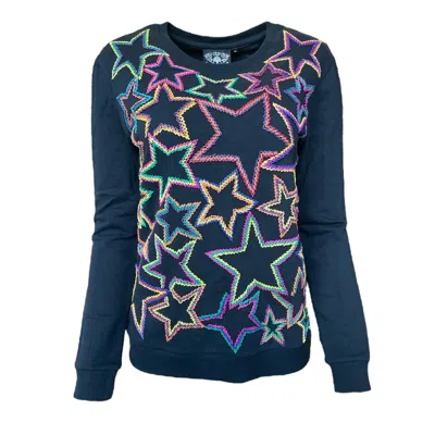 Any Old Iron Black  Men's Bright Color Star Sweatshirt