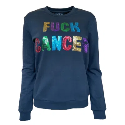 Any Old Iron Black Men's Rainbow Fuck Cancer Sequin Sweatshirt