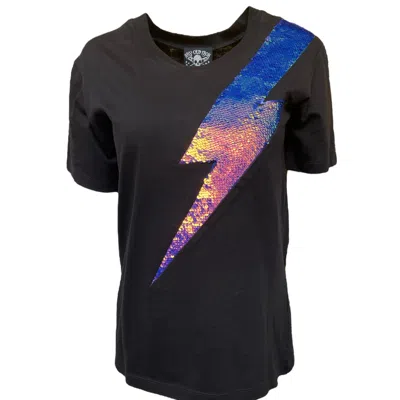 Any Old Iron Black  Mens Oil Slick Lightning T