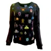 Any Old Iron Women's Black Multicolor Beautiful Creatures Beaded Sweatshirt In Black