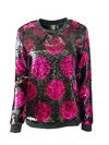 Any Old Iron Women's Black / Pink / Purple Smiley Pink Flip Sequin Sweatshirt In Black/pink/purple