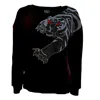 Any Old Iron Black / Red / Silver Mens's Silver & Black Tiger Sweatshirt In Black/red/silver