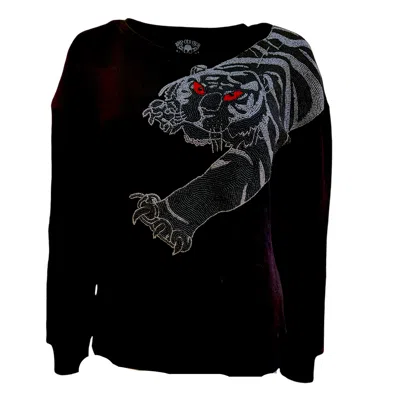 Any Old Iron Black / Red / Silver  Mens Tiger Sweatshirt In Black/red/silver