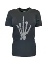 Any Old Iron Black / Silver Men's Silver Skull Beaded Finger Black T-shirts In Black/silver