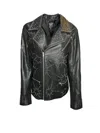 Any Old Iron Black / Silver Men's Silver Studded Starburst Leather Jacket In Black/silver