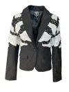 Any Old Iron Black / White Black & White Beaded Magpie Suit In Black/white