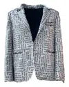 Any Old Iron Black / White Men's Black & White Small Fucks Sequin Blazer In Black/white